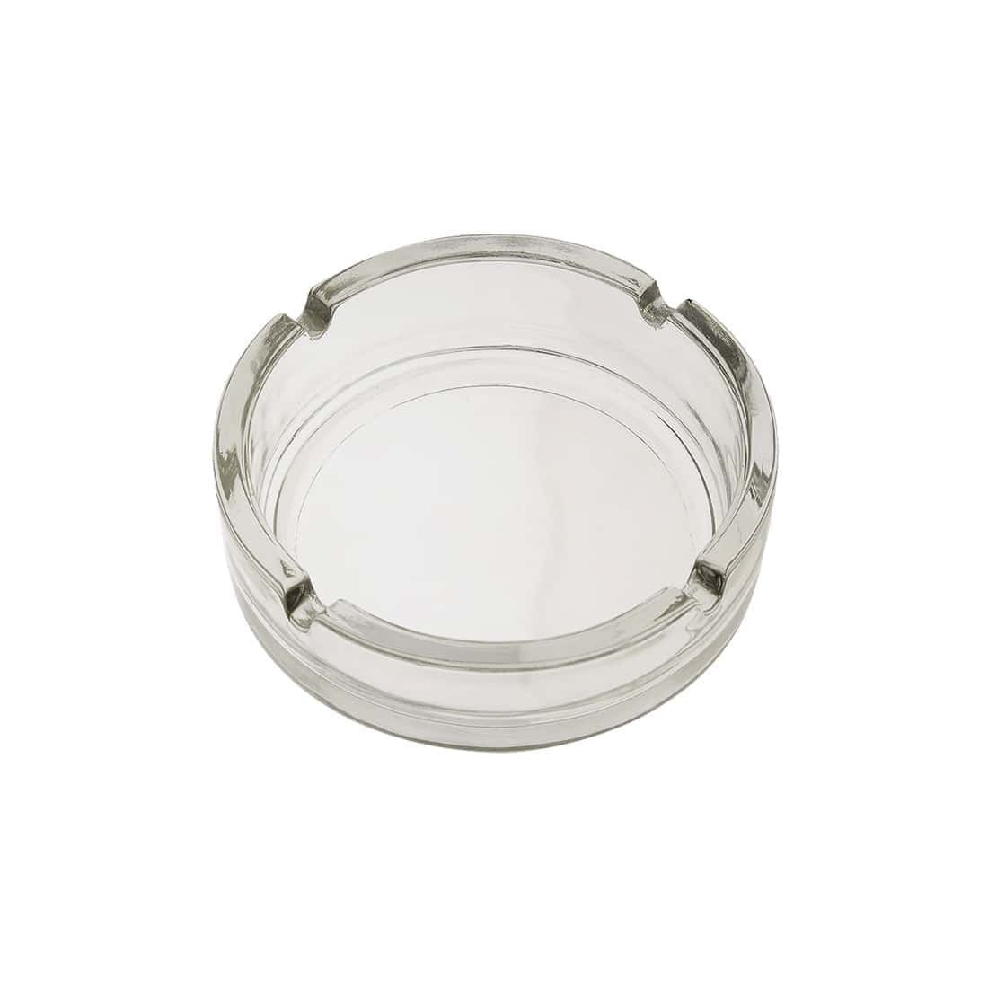 Cendrier rond en verre transparent