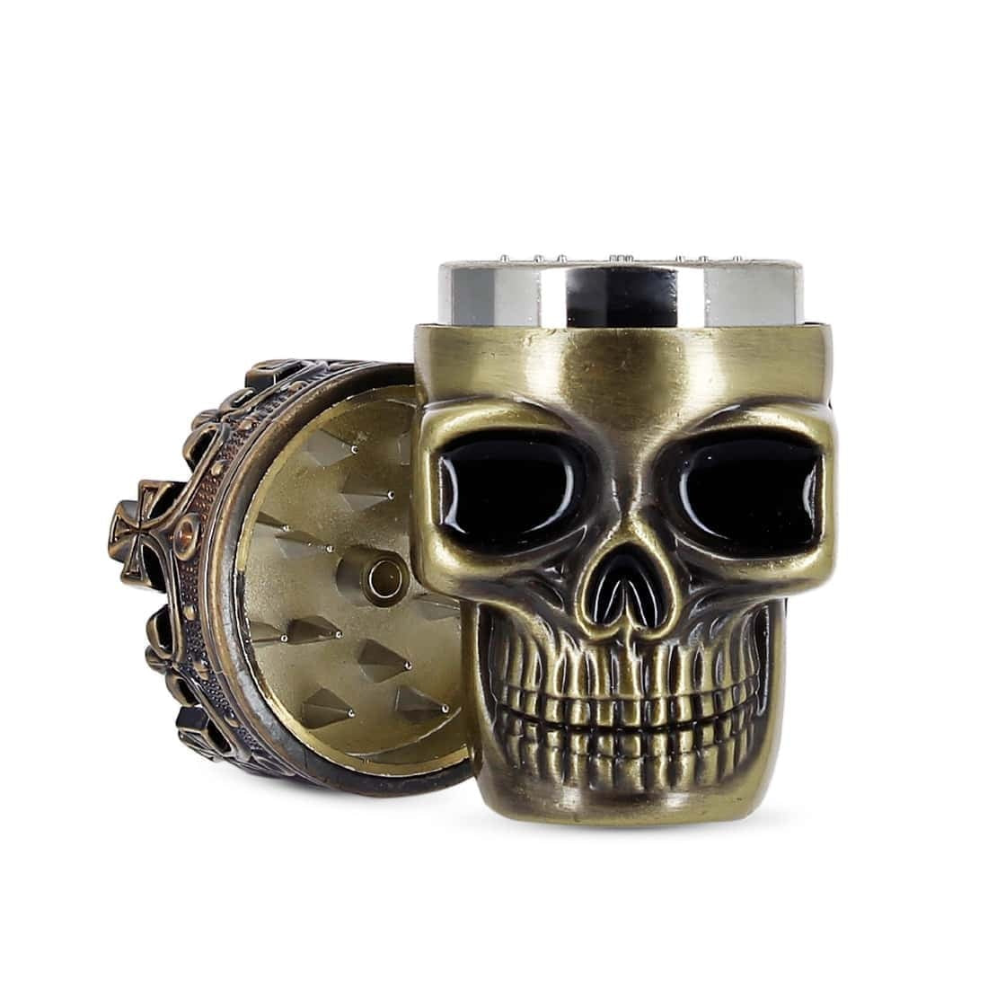 Grinder 3 parties Tête de mort dorée